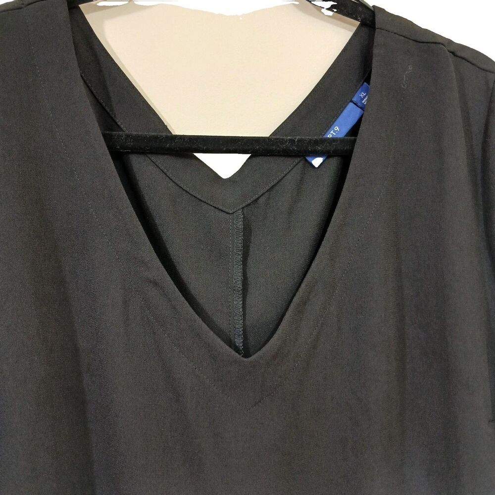 Women Navy Blue V Neck Lagan Look Shift Casual Dress with Pockets XL - Picture 2 of 5